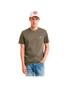 Футболка с коротким рукавом Reg Archive Shield Emb, зеленый Gant