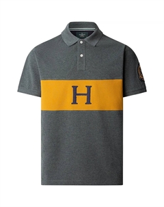 Поло с коротким рукавом Heritage Crest Panel, серый Hackett