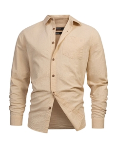 Рубашка на пуговицах классического кроя Caix, бежевый Indicode jeans