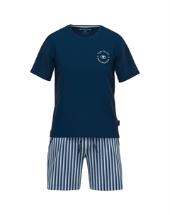 Короткая пижама, темно-синий/светло-синий Tom tailor