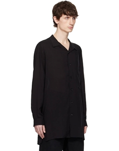 Рубашка с открытым воротом, черный Yohji yamamoto