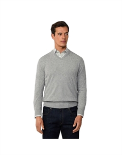 Свитер Merino Cash Mix v neck, серый Hackett