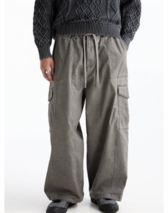 Широкие брюки-карго, серо-коричневый Pull & bear