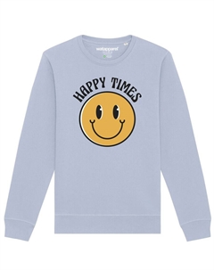Толстовка Happy times smiley emoji, светло-синий Watapparel