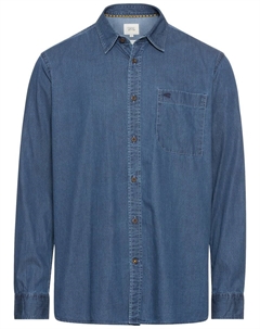 Рубашка Slim Fit на пуговицах, цвет marine blue/Blue denim Camel active