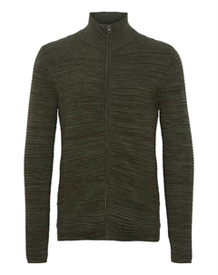 Вязаный кардиган классического кроя STRUAN, темно-зеленый Solid