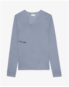 Джемпер Monastir 100% шерсть мериноса мужской с длинными рукавами, синий Zadig&voltaire