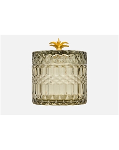 Стеклянная шкатулка 9х9х10, оливковый 1 шт Вещицы