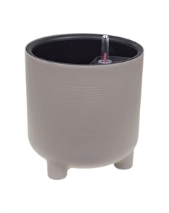 Кашпо для цветов Шэнк ø22 h22.5 см v6.5 л пластик с автополивом на ножках серый Idea