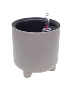 Кашпо для цветов Шэнк ø15 h15.3 см v2 л пластик с автополивом на ножках серый Idea