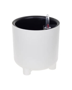 Кашпо для цветов Шэнк ø18 h18.5 см v3.6 л пластик с автополивом на ножках белый Idea