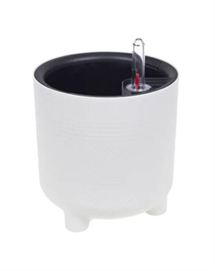 Кашпо для цветов Шэнк ø15 h15.3 см v2 л пластик с автополивом на ножках белый Idea
