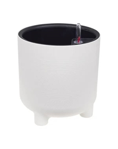 Кашпо для цветов Шэнк ø22 h22.5 см v6.5 л пластик с автополивом на ножках белый Idea