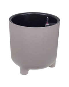 Кашпо для цветов Шэнк ø36 h36.6 см v29 л пластик с автополивом на ножках серый Idea