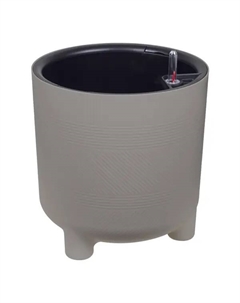 Кашпо для цветов Шэнк ø27.5 h28.7 см v13.5 л пластик с автополивом на ножках серый Idea