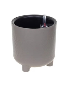 Кашпо для цветов Шэнк ø18 h18.5 см v3.6 л пластик с автополивом на ножках серый Idea