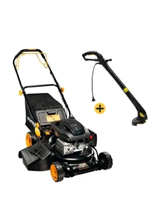 Комплект газонокосилка бензиновая самоходная и триммер электрический Huter GLM-5.5/46 Т 5 л.с. 46 см