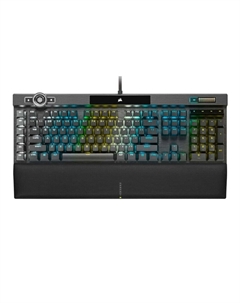 Игровая клавиатура Corsair K100 RGB, проводная, механическая, CHERRY MX Speed Silver, английская раскладка, чёрный