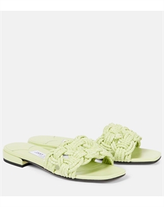 Сланцы Chara из рафии и кожи, Pistachio/Pistachio Jimmy choo