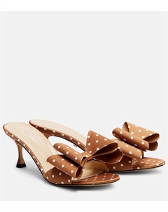 Le Cadeau 65 атласные шлепанцы в горошек, Caramel/White Mach & mach