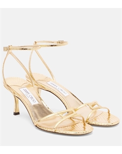 1998 Leo 65 сандалии из металлизированной кожи, золотой Jimmy choo