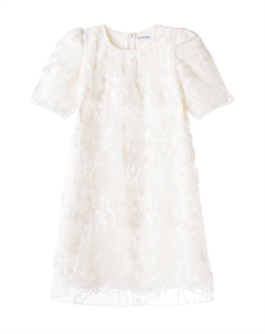 Платье из тюля с бисером, кремовый Self-portrait kids