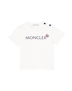 Футболка из хлопкового джерси с детским логотипом, белый Moncler enfant