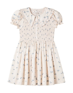 Блестящее платье с цветочным принтом и сборками, Rosa Bleu Konges slojd