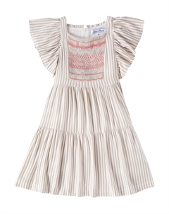 Платье в полоску со сборками, Ambre Tartine et chocolat
