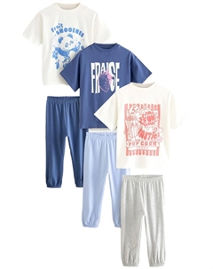 Пижама, цвет marine blue/Light blue/White Next