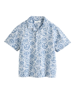 Рубашка на пуговицах классического кроя, синий Next