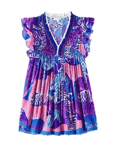 Платье Sasha с рюшами, Blue Ashanti Poupette st barth kids