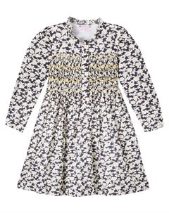 Женское платье Juliane из хлопка с цветочным принтом и сборками, Fleurs Noir Bonpoint