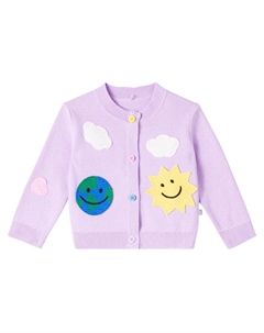 Детский кардиган из хлопка и шерсти, фиолетовый Stella mccartney kids