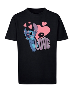 Рубашка Lilo And Stitch - Love Hearts, черный Absolute cult