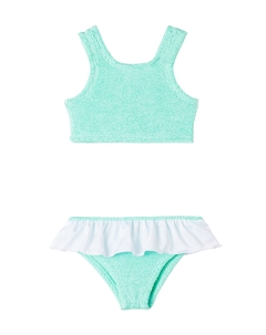 Оливковый купальник с рюшами, Metallic Mint Hunza g kids