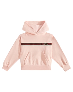 Хлопковый худи с декоративными элементами horsebit, Smooth Pink/Mix Gucci kids
