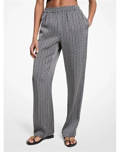 Широкие женские брюки с принтом логотипов, черный Michael michael kors