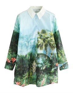 Платье-рубашка, цвет Light blue/Green/Fir Next