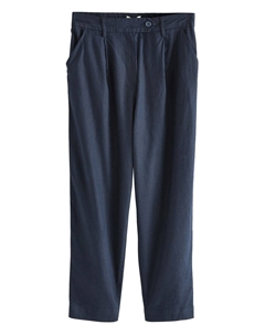 Свободные брюки со складками спереди, темно-синий Next