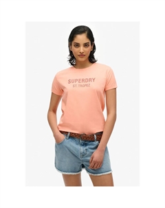 Футболка с коротким рукавом Sport Luxe Fitted, розовый Superdry