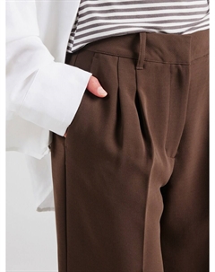 Широкие брюки со складками THEOLINE PERFECT, темно-коричневый Guess