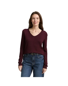 Свитер Front Logo Coin v neck, фиолетовый Tom tailor