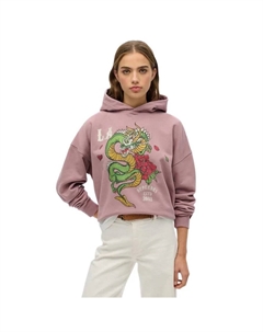 Худи Neo Trad Tattoo Relaxed Fit, розовый Superdry