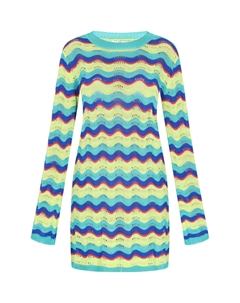 Вязаное платье, синий/светло-синий Izia