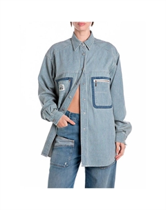 Рубашка с длинным рукавом W2188.000.85089A, синий Replay