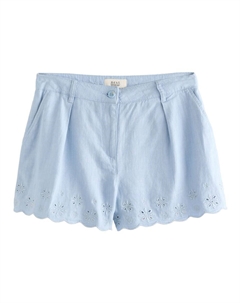 Свободные брюки со складками спереди, светло-синий Next