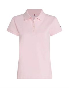 Поло с коротким рукавом Script Slim Fit, розовый Tommy hilfiger