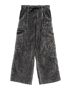 Джинсы карго с широкими штанинами, черный деним Bershka