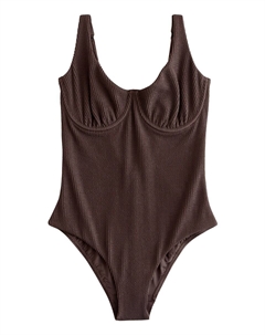 Купальник-футболка, коричневый Next